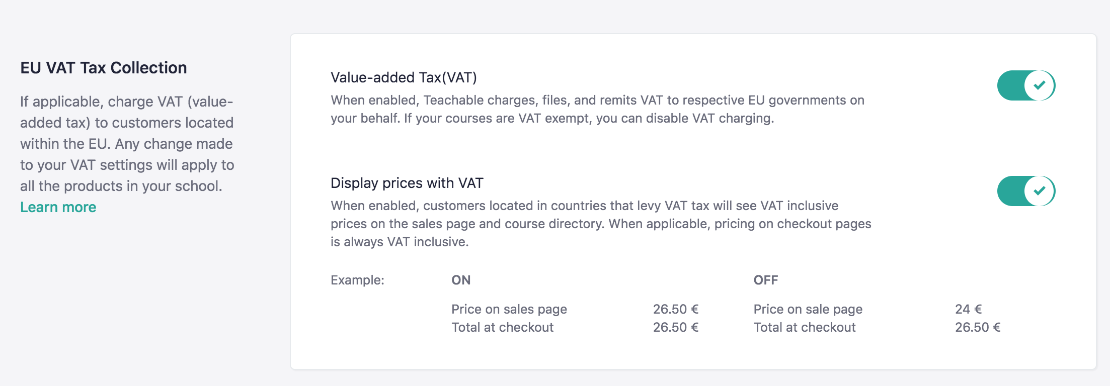 teachable EU VAT