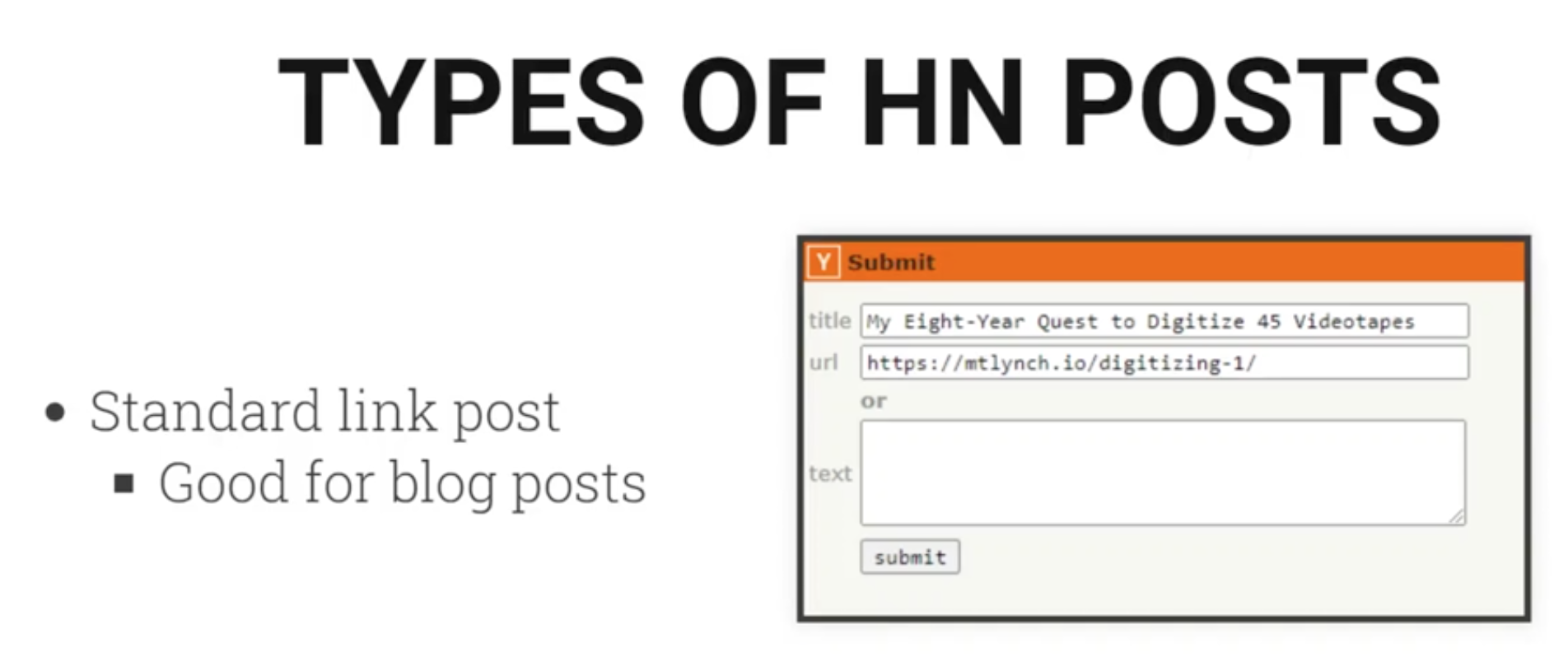 Standard HN post