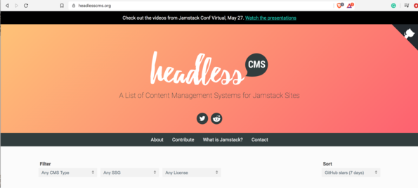 Headless CMS site