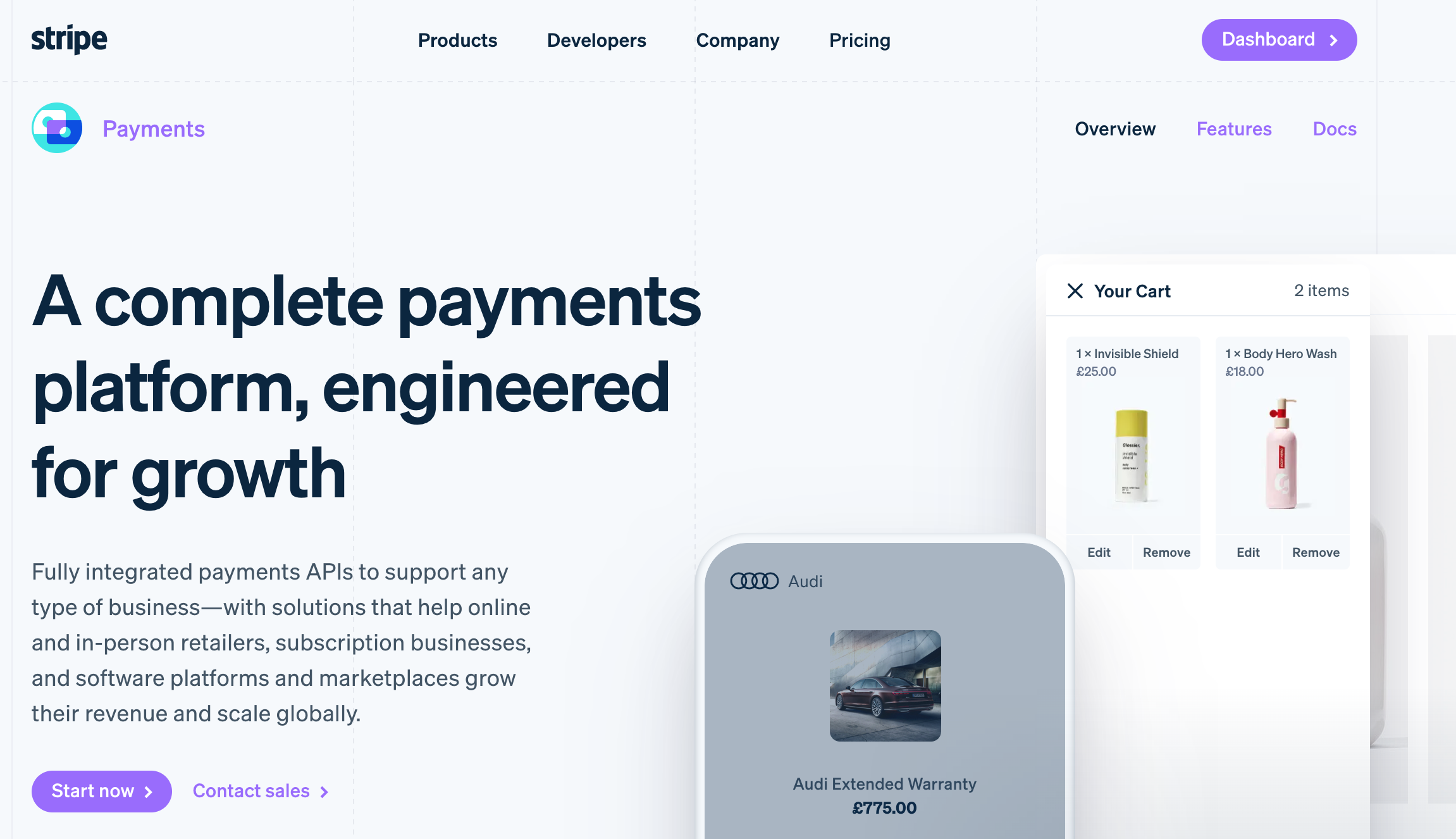Stripe Payments Homepage